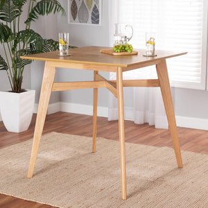 Baxton Studio Baxton Leena Mid-Century Modern Oak Counter Height Pub Table for Stylish Dining & Entertaining Leena-Natural Oak-PT