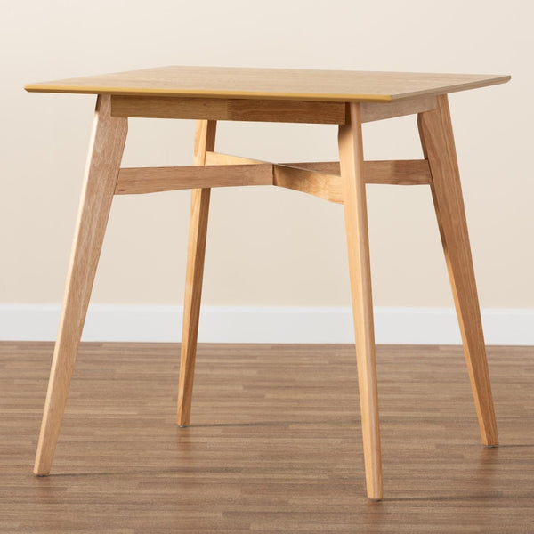 Baxton Studio Baxton Leena Mid-Century Modern Oak Counter Height Pub Table for Stylish Dining & Entertaining Leena-Natural Oak-PT