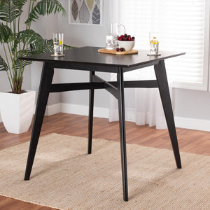 Baxton Studio Baxton Leena Mid-Century Modern Black Wood Counter Height Pub Table - Stylish & Durable Design Leena-Black-PT