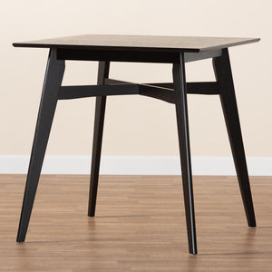 Baxton Studio Baxton Leena Mid-Century Modern Black Wood Counter Height Pub Table - Stylish & Durable Design Leena-Black-PT
