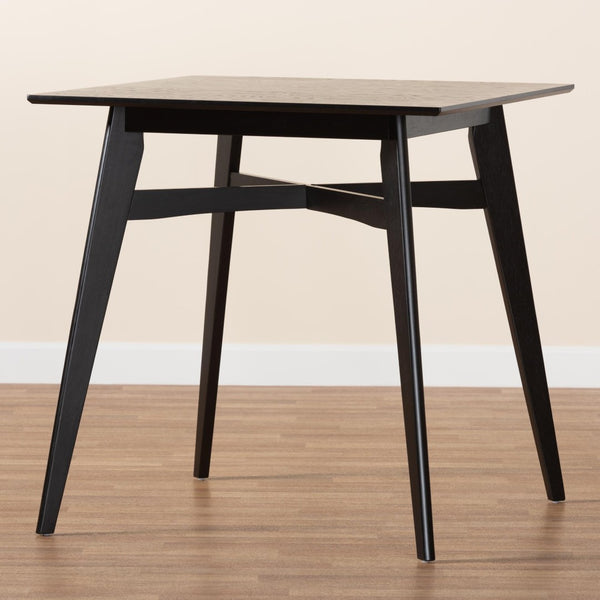 Baxton Studio Baxton Leena Mid-Century Modern Black Wood Counter Height Pub Table - Stylish & Durable Design Leena-Black-PT