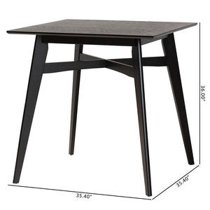 Baxton Studio Baxton Leena Mid-Century Modern Black Wood Counter Height Pub Table - Stylish & Durable Design Leena-Black-PT