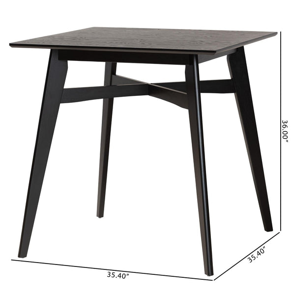 Baxton Studio Baxton Leena Mid-Century Modern Black Wood Counter Height Pub Table - Stylish & Durable Design Leena-Black-PT