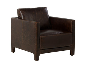 Sunpan Rodney Lounge Chair - Luxurious Italian Chocolate Leather For Ultimate Comfort And Style Brown Leather 112162