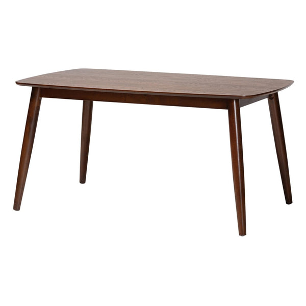 Baxton Studio Baxton Dannon 7-Piece Mid-Century Dining Set in Grey Fabric & Walnut Finish for Stylish Gatherings CS001C-Walnut/Light Grey-7PC Dining Set