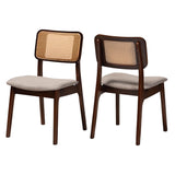 Dannon Mid-Century Modern Finished Wood 2-Piece Dining Chair Set