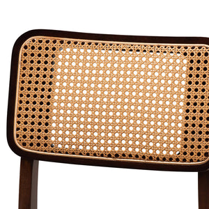 Baxton Studio Baxton Studio Dannon Mid-Century Modern Grey Fabric Dining Chair Set with Walnut Brown Frame CS001C-Walnut/Light Grey-DC-2PK