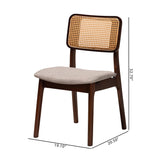 Baxton Studio Dannon Mid-Century Modern Finished Wood 2-Piece Dining Chair Set Grey/Walnut Brown/Light Brown CS001C-Walnut/Light Grey-DC-2PK