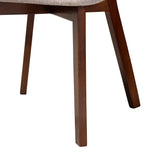 Baxton Studio Dannell Mid-Century Modern Grey Fabric and Walnut Brown Finished Wood Dining Chair