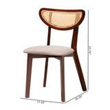 Baxton Studio Dannell Mid-Century Modern Grey Fabric and Walnut Brown Finished Wood Dining Chair