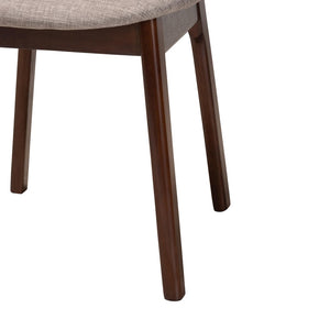 Baxton Studio Baxton Darrion 7-Piece Mid-Century Dining Set with Grey Fabric Chairs & Walnut Brown Table Finish CS004C-Walnut/Light Grey-7PC Dining Set