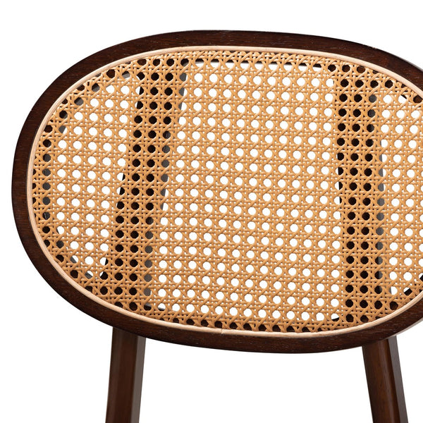 Baxton Studio Baxton Darrion Mid-Century Modern 2-Piece Dining Chair Set in Grey Fabric & Walnut Wood Finish CS004C-Walnut/Light Grey-DC-2PK