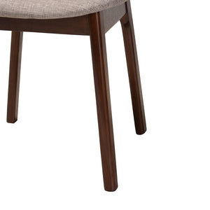 Baxton Studio Baxton Darrion Mid-Century Modern 2-Piece Dining Chair Set in Grey Fabric & Walnut Wood Finish CS004C-Walnut/Light Grey-DC-2PK