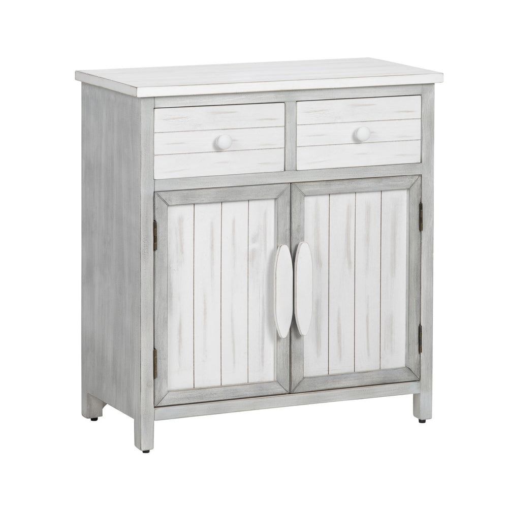 Crestview Collection Coastal White Wooden Cabinet With Storage Drawers & Doors - Charming Living Room Furniture Solution White Solid Wood Cvfzr6205