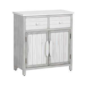 Crestview Collection Coastal White Wooden Cabinet With Storage Drawers & Doors - Charming Living Room Furniture Solution White Solid Wood Cvfzr6205
