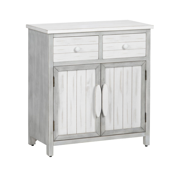 Crestview Collection Coastal White Wooden Cabinet With Storage Drawers & Doors - Charming Living Room Furniture Solution White Solid Wood Cvfzr6205