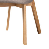 Baxton Studio Dannell Mid-Century Modern Grey Fabric and Natural Oak Finished Wood Dining Chair