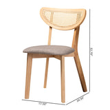 Baxton Studio Dannell Mid-Century Modern Grey Fabric and Natural Oak Finished Wood Dining Chair