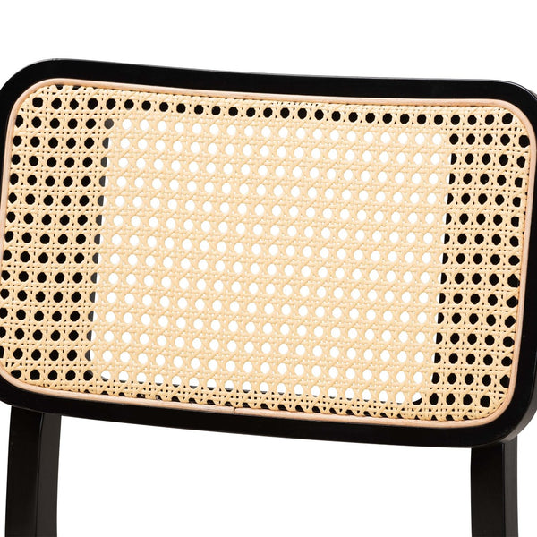 Baxton Studio Baxton Stylish Mid-Century Modern Dining Chair Set - Cream Fabric & Black Wood, 2-Piece Comfort CS001C-Black/Cream-DC-2PK