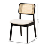 Baxton Studio Dannon Mid-Century Modern Finished Wood 2-Piece Dining Chair Set Cream/Black/Light Brown CS001C-Black/Cream-DC-2PK