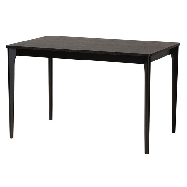 Baxton Studio Baxton Studio Tarana 5-Piece Mid-Century Modern Dining Set with Cream Fabric & Black Wood Finish CS002C-Black/Cream-5PC Dining Set