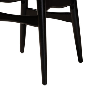 Baxton Studio Baxton Studio Tarana 5-Piece Mid-Century Modern Dining Set with Cream Fabric & Black Wood Finish CS002C-Black/Cream-5PC Dining Set
