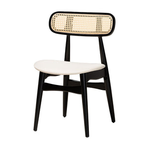 Baxton Studio Baxton Studio Tarana 7-Piece Mid-Century Dining Set with Cream Upholstery & Black Wood Accents CS002C-Black/Cream-7PC Dining Set