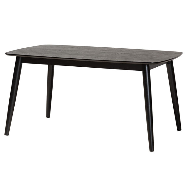 Baxton Studio Baxton Studio Tarana 7-Piece Mid-Century Dining Set with Cream Upholstery & Black Wood Accents CS002C-Black/Cream-7PC Dining Set
