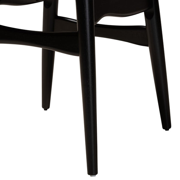 Baxton Studio Baxton Studio Tarana 7-Piece Mid-Century Dining Set with Cream Upholstery & Black Wood Accents CS002C-Black/Cream-7PC Dining Set