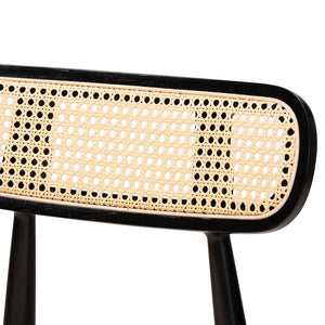 Baxton Studio Baxton Studio Tarana Mid-Century Dining Chair Set - Cream Upholstery & Black Wood Frame, 2-Piece CS002C-Black/Cream-DC-2PK