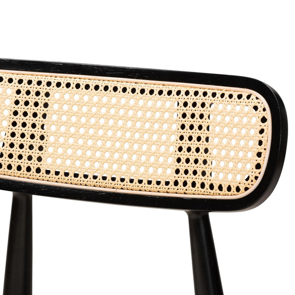 Baxton Studio Baxton Studio Tarana Mid-Century Dining Chair Set - Cream Upholstery & Black Wood Frame, 2-Piece CS002C-Black/Cream-DC-2PK