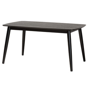 Baxton Studio Baxton Studio 7-Piece Mid-Century Modern Dining Set with Cream Fabric & Black Wood - Elegant Charm CS004C-Black/Cream-7PC Dining Set