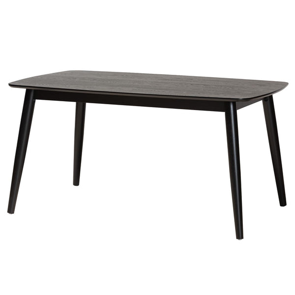 Baxton Studio Baxton Studio 7-Piece Mid-Century Modern Dining Set with Cream Fabric & Black Wood - Elegant Charm CS004C-Black/Cream-7PC Dining Set