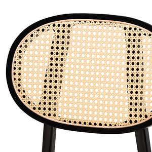 Baxton Studio Baxton Studio 7-Piece Mid-Century Modern Dining Set with Cream Fabric & Black Wood - Elegant Charm CS004C-Black/Cream-7PC Dining Set
