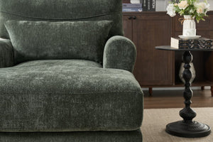 English Elm Modern Chaise Lounge with Plush High-Resilience Cushion and Solid Wood Frame for Durable Comfort Green W2120P296388