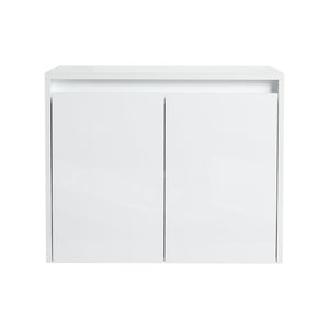English Elm 48" Modern Bathroom Vanity With Glossy Resin Sink, Soft-Close Storage & Stylish Float Mount Design W999S00422