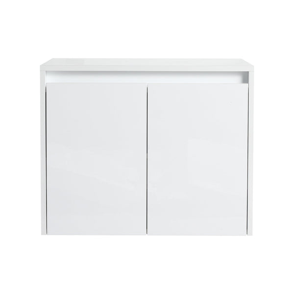 English Elm 48" Modern Bathroom Vanity With Glossy Resin Sink, Soft-Close Storage & Stylish Float Mount Design W999S00422