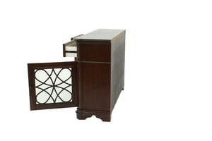 English Elm Traditional Elegant Server with Spacious Drawers and Cabinet Storage for Dining Room Organization and Style Dark Oak 59 L x 44 W x 27 H B011P395603