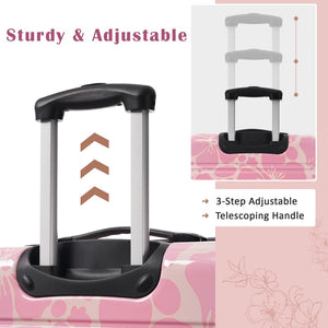 English Elm Hardshell Polycarbonate Luggage Set Three Piece Tsa Lock Spinner Travel Suitcases Pink N732P306618U