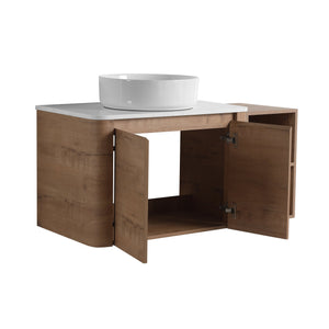 English Elm 42'' Wall-Mounted Bathroom Vanity With Ceramic Sink, Soft-Close Doors & Ample Storage For Modern Style W999S00412