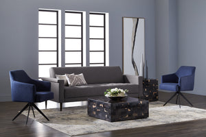 Sunpan Frequency Wall Art - Hand-Painted Black & Silver Textured Masterpiece with Antique Silver Frame