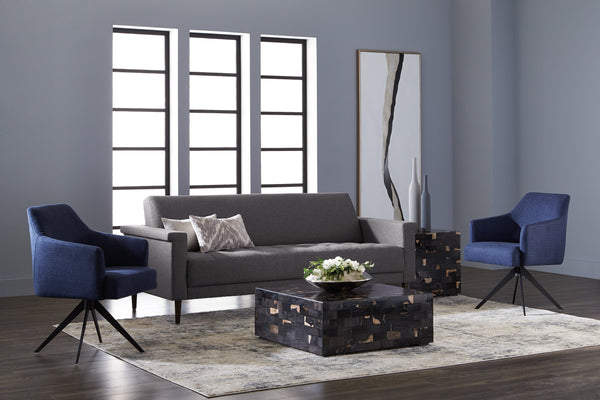 Sunpan Frequency Wall Art - Hand-Painted Black & Silver Textured Masterpiece with Antique Silver Frame