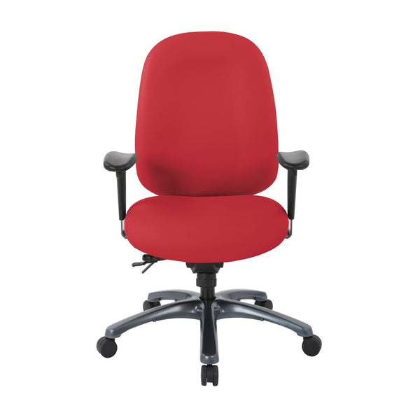 OSP Home Furnishings Multi-function Ergonomic High Back Office Chair with Lumbar Support and Titanium Base High Lipstick 8511-R100