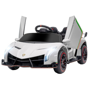 English Elm Aosom Lamborghini Veneno 12v Kids Ride on Car with Butterfly Doors and Remote W2225P217166