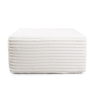 Howard Elliott Universal Square Ottoman - Stylish Knobby Weave Design With Soft Texture For Modern Living Spaces White 100% Polyester 133-1342-howard-elliott