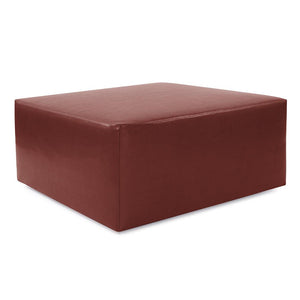 Howard Elliott Universal 36 Square Ottoman - Luxurious Faux Leather Cover With Rich Grain Texture For Stylish Spaces Red 100% Polyurethane 133-193-howard-elliott