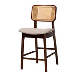 Baxton Studio Dannon Mid-Century Modern Grey Fabric and Walnut Brown Finished Wood 5-Piece Pub Set