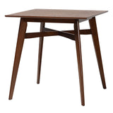 Baxton Studio Dannon Mid-Century Modern Grey Fabric and Walnut Brown Finished Wood 5-Piece Pub Set