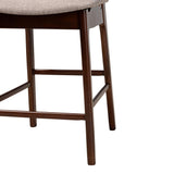 Baxton Studio Dannon Mid-Century Modern Grey Fabric and Walnut Brown Finished Wood 5-Piece Pub Set