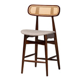 Baxton Studio Tarana Mid-Century Modern Grey Fabric and Walnut Brown Finished Wood 5-Piece Pub Set